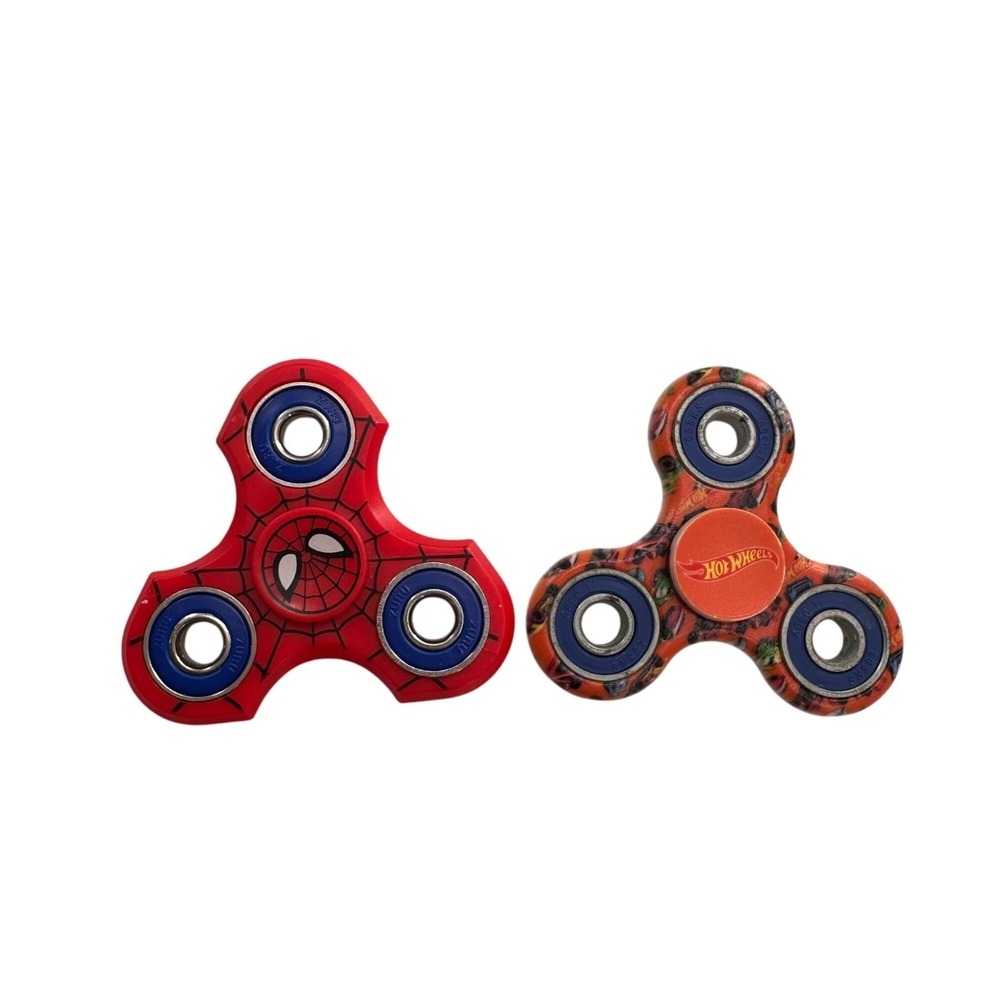 Hot Wheels & Spider-Man Fidget Spinners Set Of 2 Tri-Spinner Design Durable